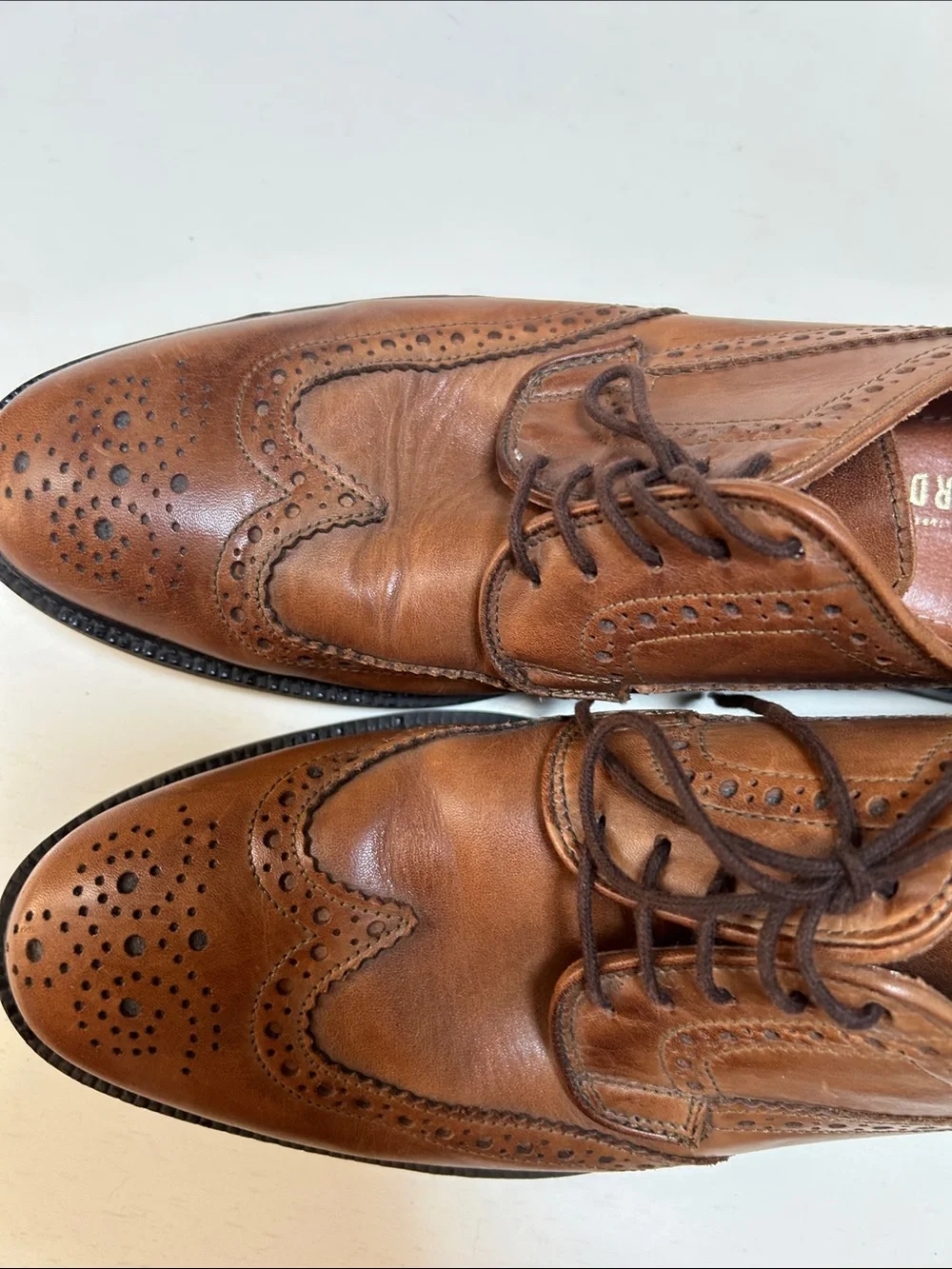 Stafford Brown Leather Wingtip Oxfords